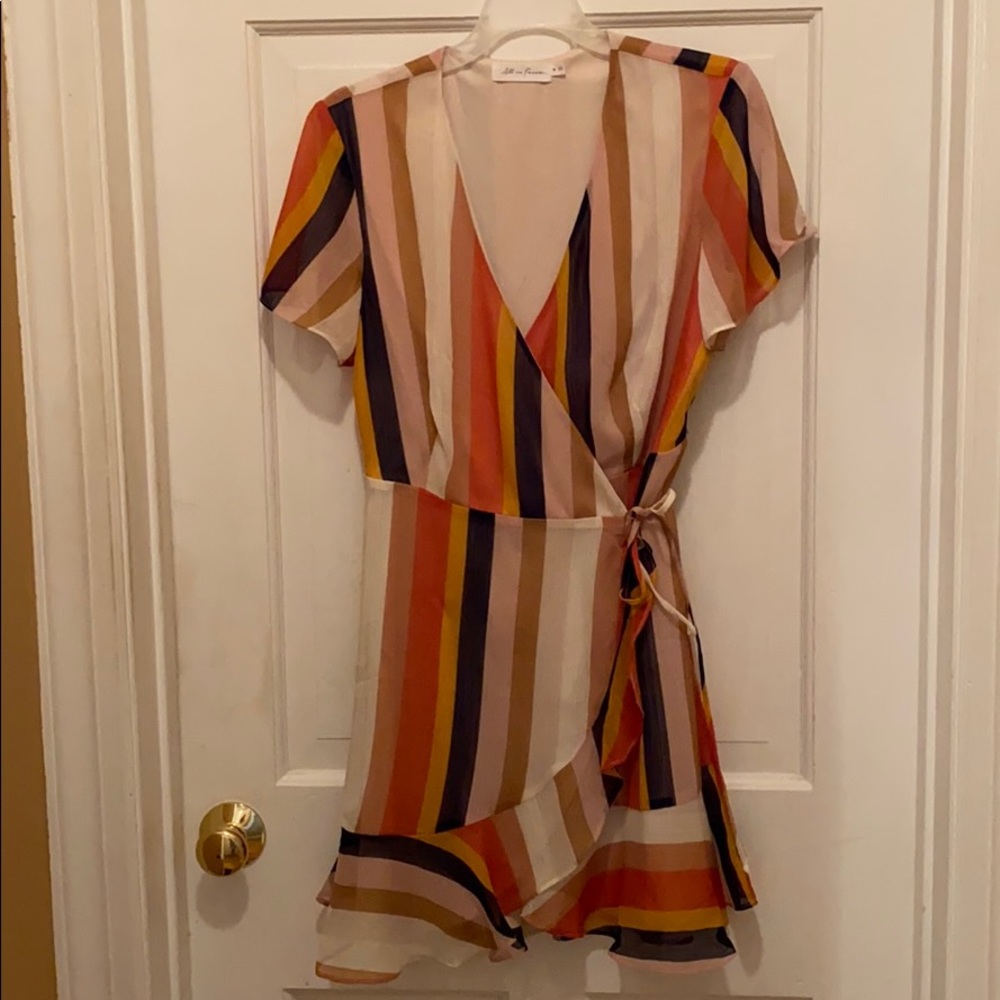 Striped wrap dress